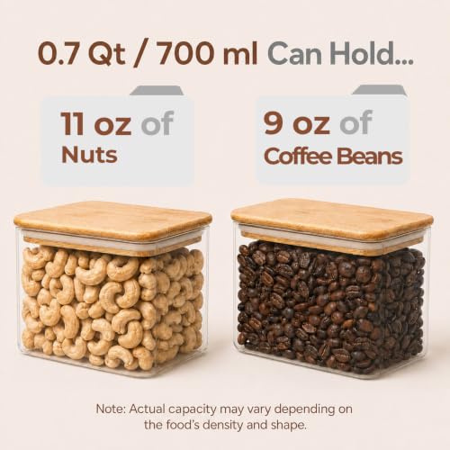 Small Glass Containers with Lids 0.7 Qt (6 Count)