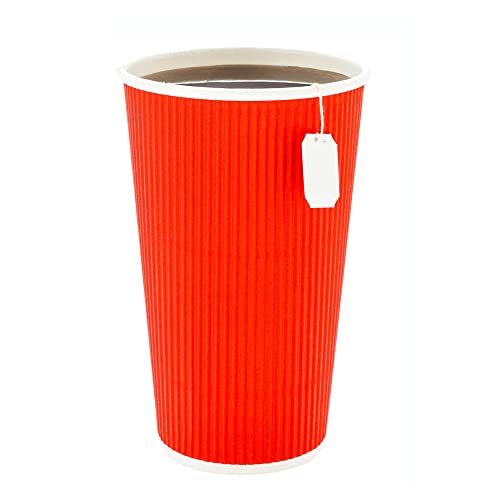 Ripple Wall Coffee Cups 500 Count 16 Ounce Insulated Red Paper Cups
