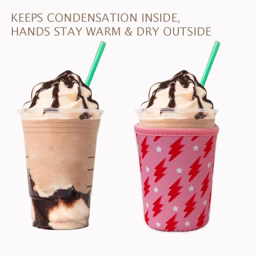 Reusable Insulated Neoprene Iced Coffee Cup Sleeve (3 Count)