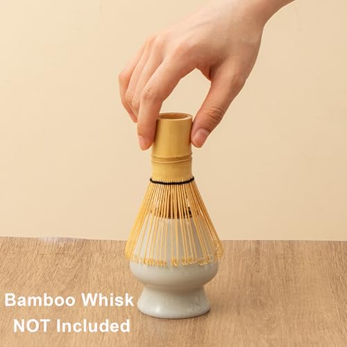 Ceramic Matcha Bowl with Bamboo Whisk Holder