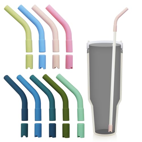18Pcs Silicone Straw Tips and Pedestals Rubber Tips for Metal Straws (18 Count)