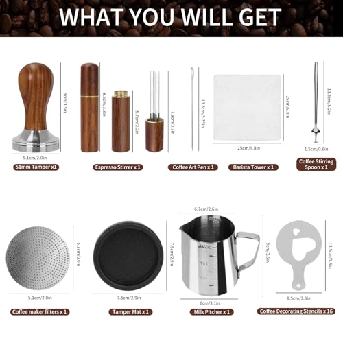 51mm Coffee Tamper Set 24PCS Espresso Accessories Kit