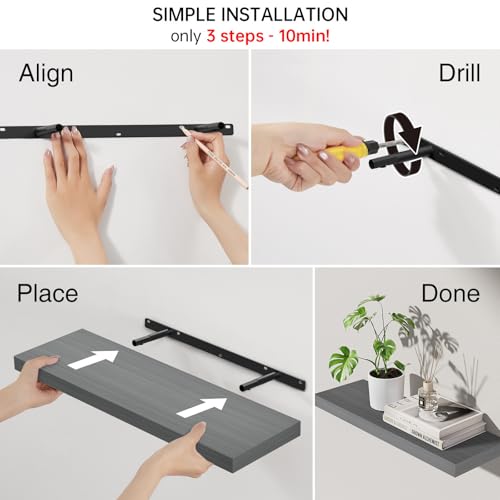 Grey Floating Shelves 22.5in