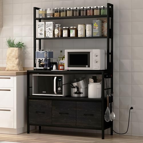 Bakers Rack with Power Outlet (5 Count)