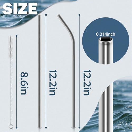 for Stanley Quencher 40oz Tumbler 6x Metal Stainless Steel Straws