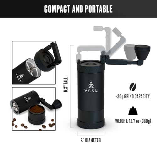 JAVA Manual Hand Coffee Grinder. 50 adjustable grind settings for Aeropress