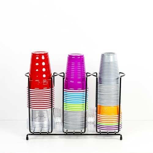 Wire Frame Cup and Lid Organizer 3 Compartment