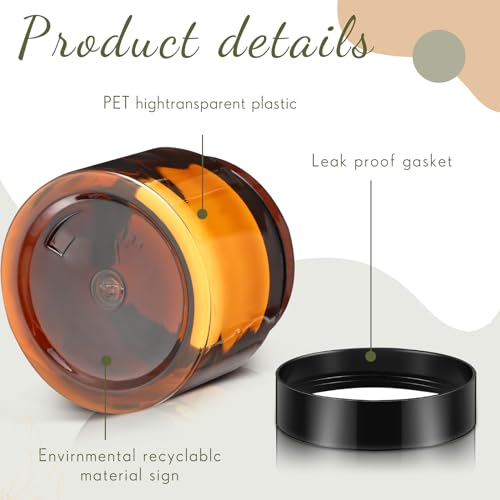 4 Pcs Plastic Jars Wide Mouth with Lids