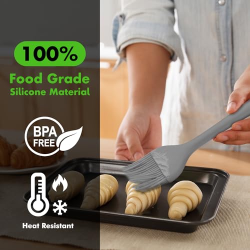 Basting Brushes Silicone Heat Resistant Pastry Brushes Spread Oil Butter Sauce Marinades for BBQ Grill Barbecue Baking Kitchen Cooking BPA Free Dishwasher Safe