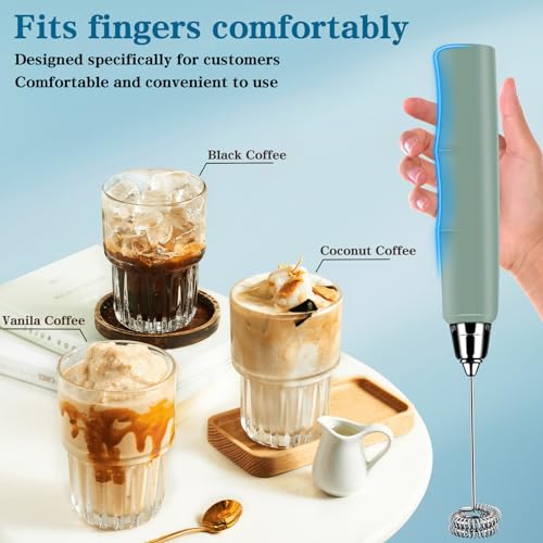 Milk Frother Wand Rechargeable Handheld Whisk Coffee 3 Speed Adjustable