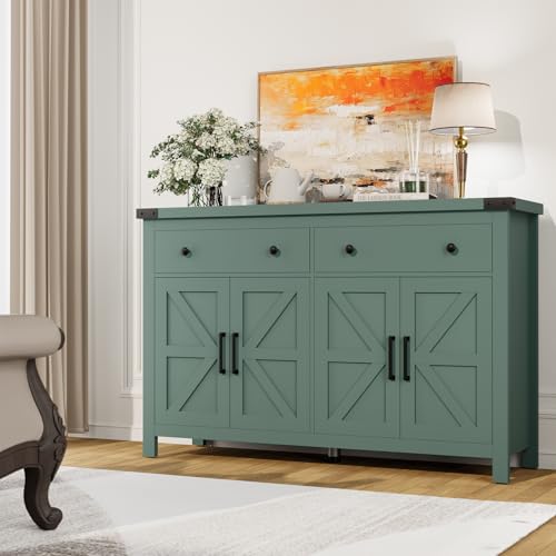 Buffet Cabinet with Storage Farmhouse with 4 Doors and 2 Drawers
