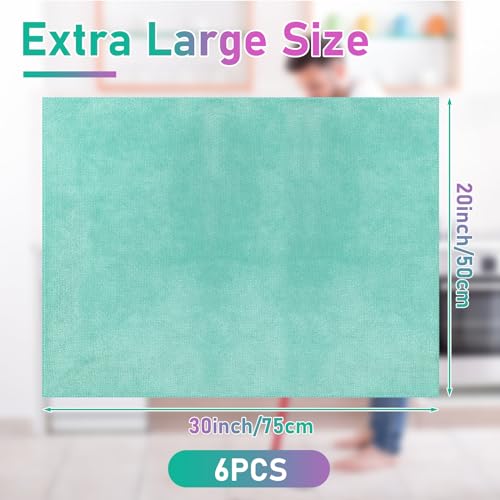 6 Pcs Extra Large Microfiber Cleaning Cloth (6 Count)