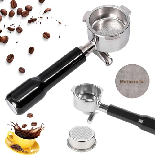 Espresso Portafilter 51mm Double Spouts Compatible with Delonghi Dedica EC680 and EC685 as well as SMEG and EUPA coffee machine models