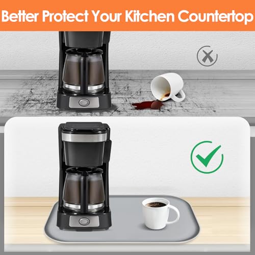 Silicone Coffee Maker Mat with Lip for Countertops