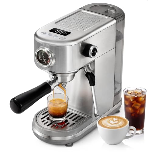 H10B Programmable Espresso Machine with LED Display & Pressure Gauge