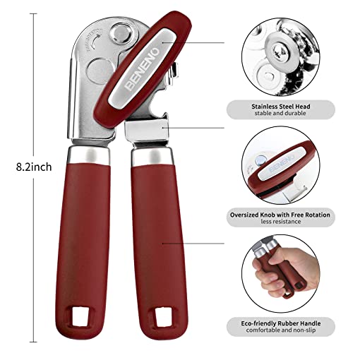 Heavy Duty Hand Can Opener Manual with Magnet Lid Remover