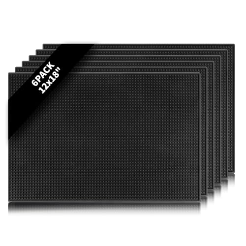 6 Pcs Black Bar Mats for Countertop (6 Count)