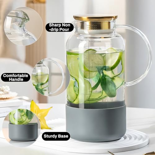 Glass Pitcher with Lid (2 Count)