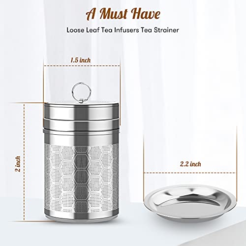 2 Pack 304 Steel Fine Mesh Tea Infusers for Loose Leaf Tea