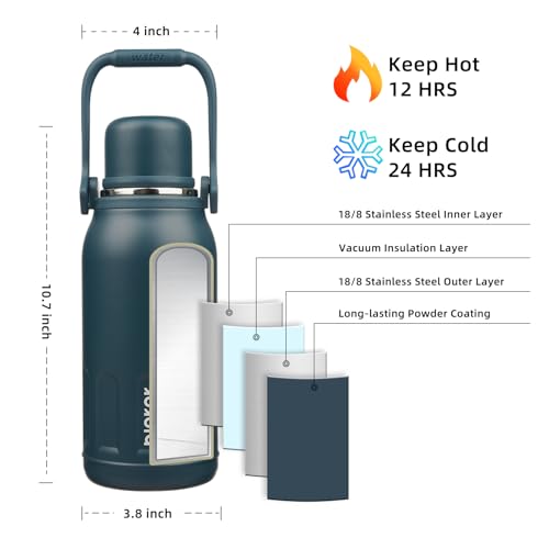 Stainless Steel Insulated Bottle with Handle & Strap