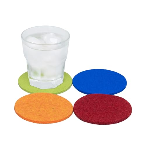 Bierfilzl Merino Wool Round Coasters Set of 4 (4 Count)