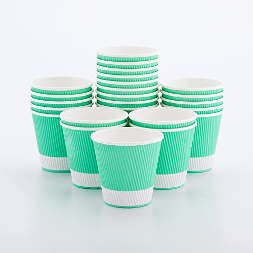 Ripple Wall Coffee Cups 25 Count8 Ounce Insulated Light Green Paper Cups