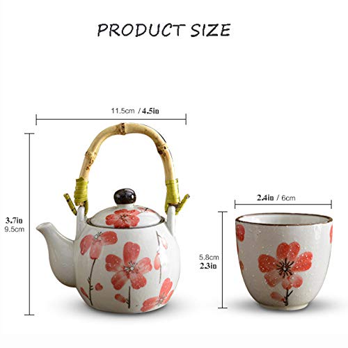 Tea Gift Set Tea Set Ceramic Teapot with Handle Porcelain Flower Tea Set Teapot and 2 Cups