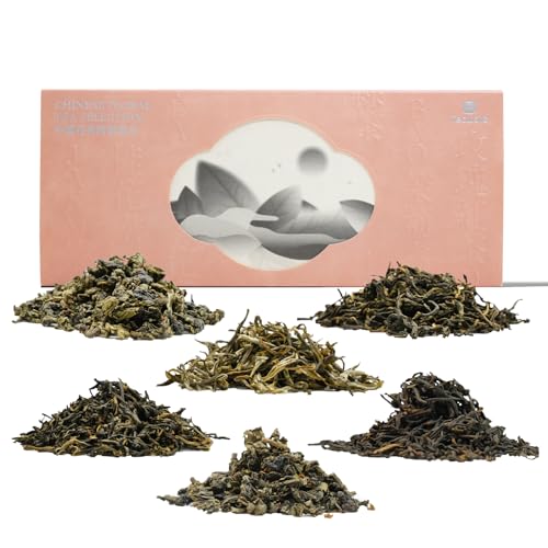Chinese 6 Different Flavor Flower Loose Leaf Tea Sampler (3.53 Ounce)