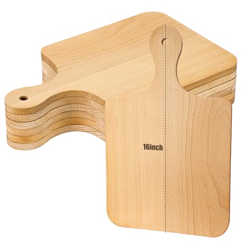6 Pcs Wood Cutting Boards with Handle (6 Count)