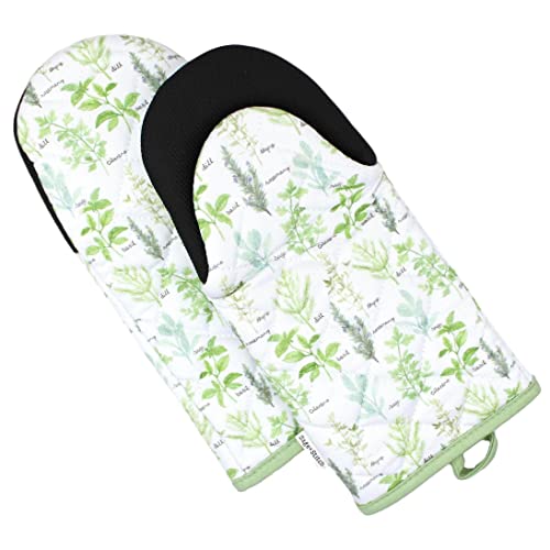 Heat Resistant Designer Kitchen Oven Mitts with Neoprene Non (2 Count)