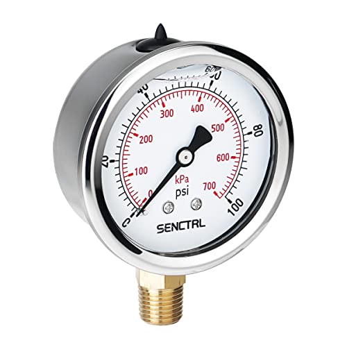 100 Psi Lead Free Glycerin Liquid Filled Low Water Pressure Gauge