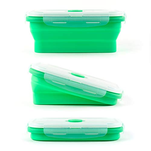 Silicone Food Storage Containers with BPA Free Airtight Plastic Lids (4 Count)