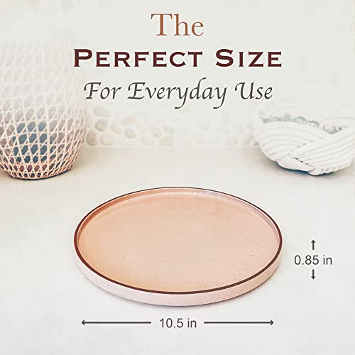 Ceramic Flat Dinner Plates Set of 6 (6 Count)