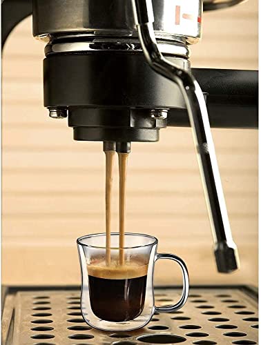 Espresso Cups 4 Oz Double Walled Glasses Coffee Mugs Set of 2 120 ml (2 Count)