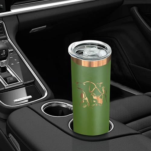 20 oz Skinny Tumblers Bulk with Lids and Straws Army Green (8 Count)