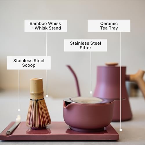 Matcha Set, 6-Piece Ceramic Matcha Bowl Kit with Display Tray