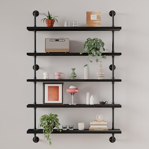 Floating Shelves for Wall Living Room Shelves Bookshelf Industrial Pipe Shelving Shelf Real Wood Planks 36 inch Rustic Wall Shelves Hanging Bookshelves Farmhouse Kitchen Bar Shelving