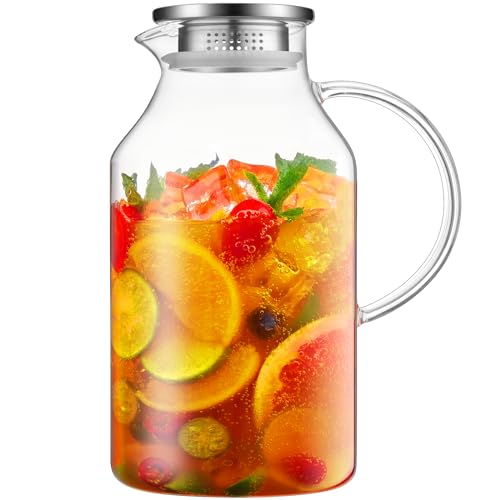 3 Liter 101 oz Glass Pitcher with Lid and Handle