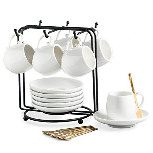 Espresso Cups with Saucers Set (6 Count)