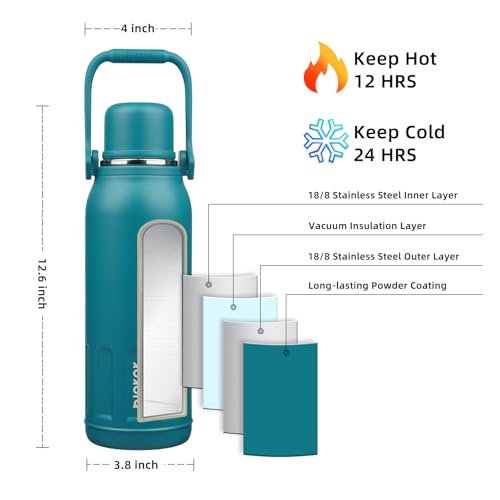 Stainless Steel Insulated Bottle with Handle & Strap
