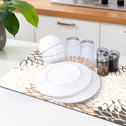 2PCS 12" x 20" Dish Drying Mat & 24" x 5.5" Sink Splash Guard