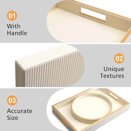 Leather Tray Desktop Storage Organizer