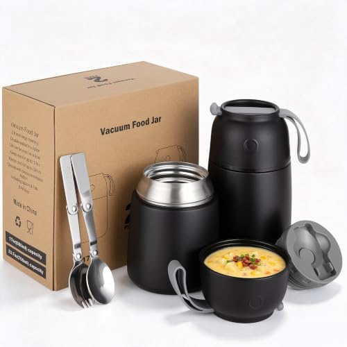 Insulated Thermo Food Jar for Hot & Cold Food for Kids Adult (2 Count)