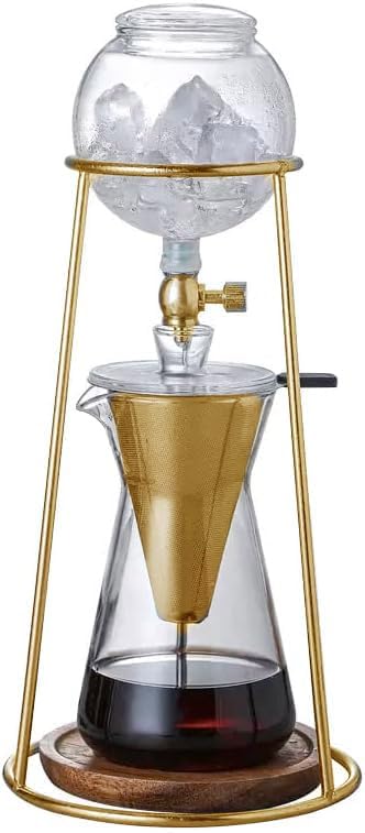 Iced Coffee Cold Brew Drip Coffee Maker Stainless Steal in Gold Color