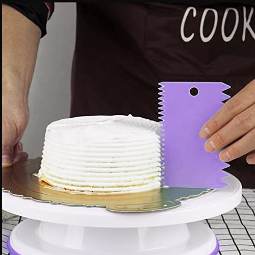 6pcs Cake Scraper Decorating Comb and Icing Smoother Reusable Bread Cream Pizza Cutter (6 Count)