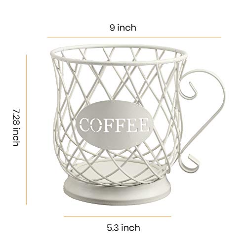 White Medium Coffee Pod Capsule Storage Holder for 35 K Cups Capacity K Cup Holder K Cup Organizer