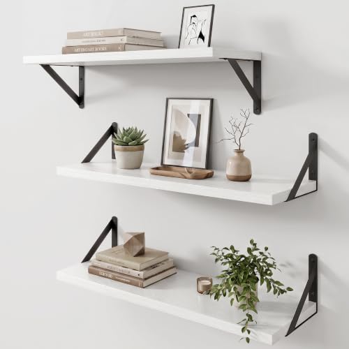 Wall Mounted Floating Shelves Set of 3