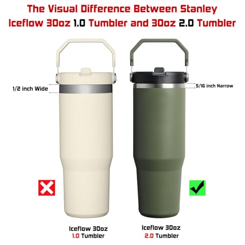 Stainless Steel Straws Compatible with Stanley IceFlow 30oz 2.0 Flip Straw Tumbler (6 Count)