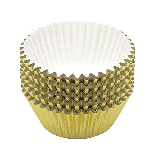 Standard Gold Foil Cupcake Liners Muffin Baking Cups for Party and More (100 Count)