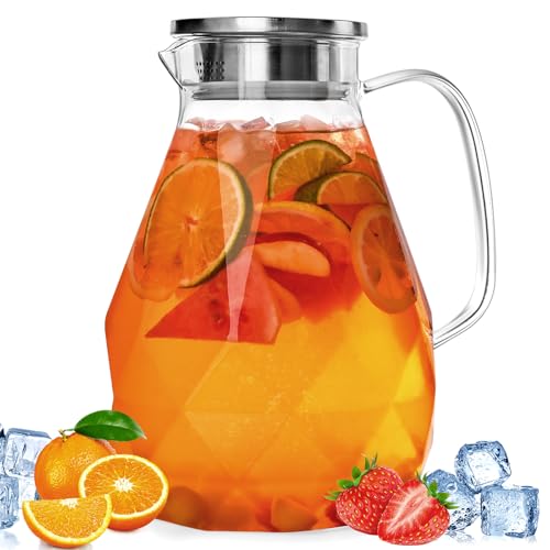 Glass Pitcher with Lid